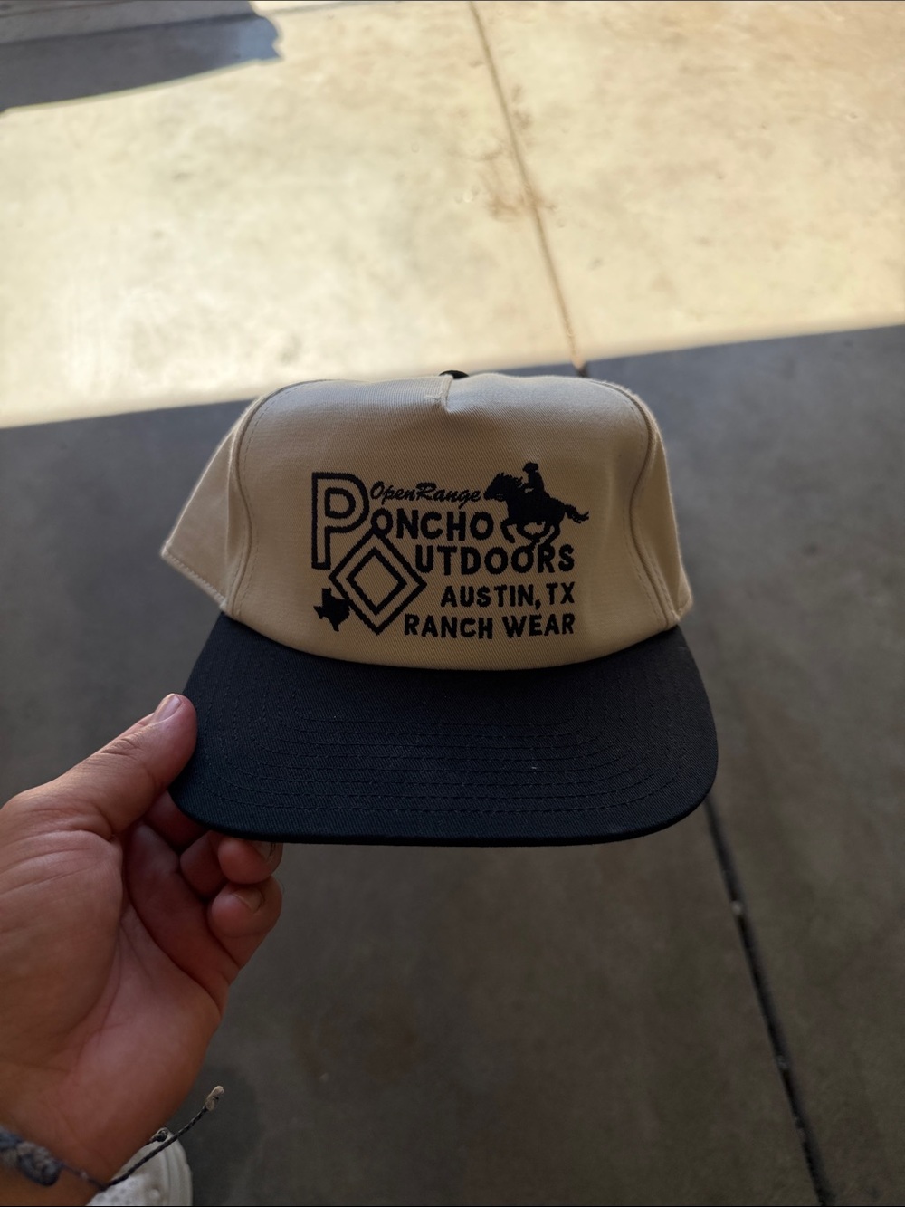 Poncho Outdoors Austin TX Two-Tone Ranch Cap - Tan/Black